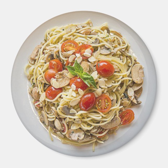Pasta Bowl Cherry Tomators Refrigerator Magnet (Framsidan)