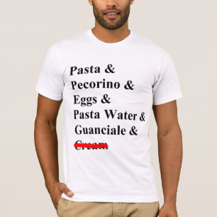 Pasta Carbonara Ingredients T Shirt