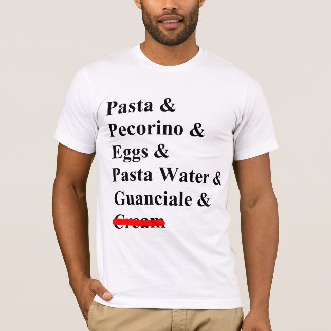 Pasta Carbonara Ingredients T Shirt (Framsida)