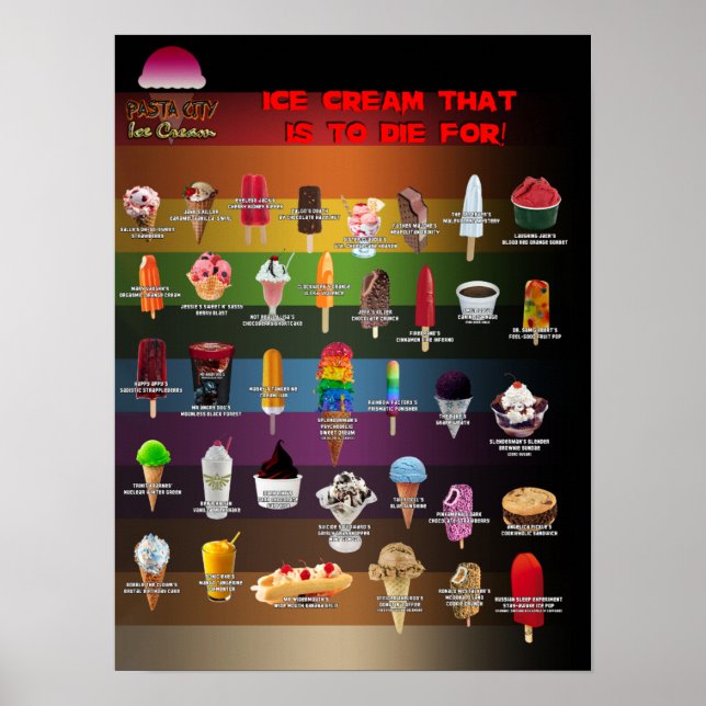 Pasta City Ice Cream Poster/Menu Poster (Framsidan)