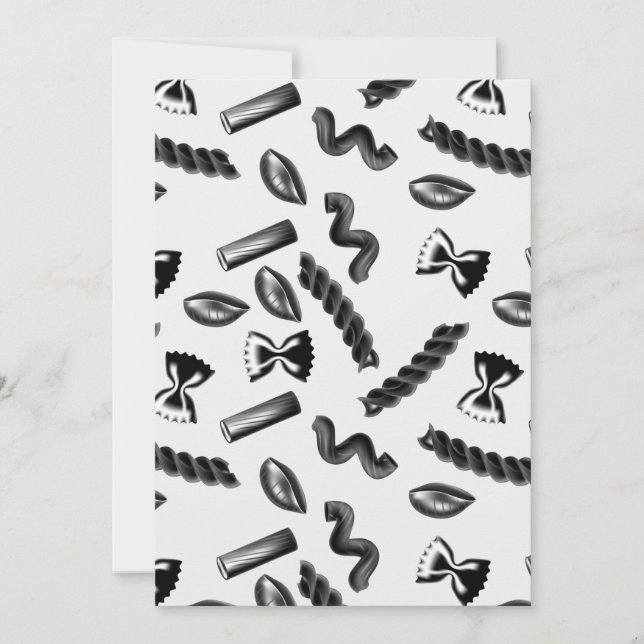 Pasta Diversity Grått Food Italien Älskare Foodie Tack Kort (Framsida)