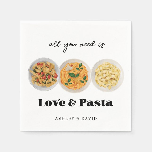 Pasta | FÖRLOVNINGSFEST Pappersservett (Framsidan)