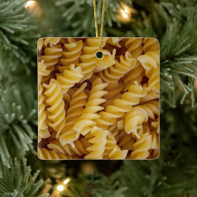 Pasta Fusilli Noodles Julgransprydnad Keramik (Träd)