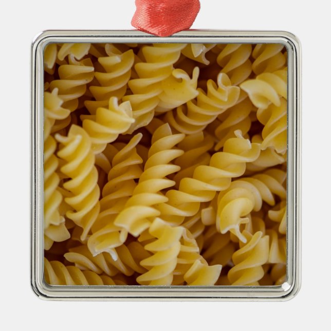 Pasta Fusilli Noodles Julgransprydnad Metall (Framsidan)