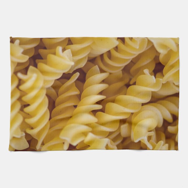 Pasta Fusilli Noodles Kökshandduk (Horisontell)