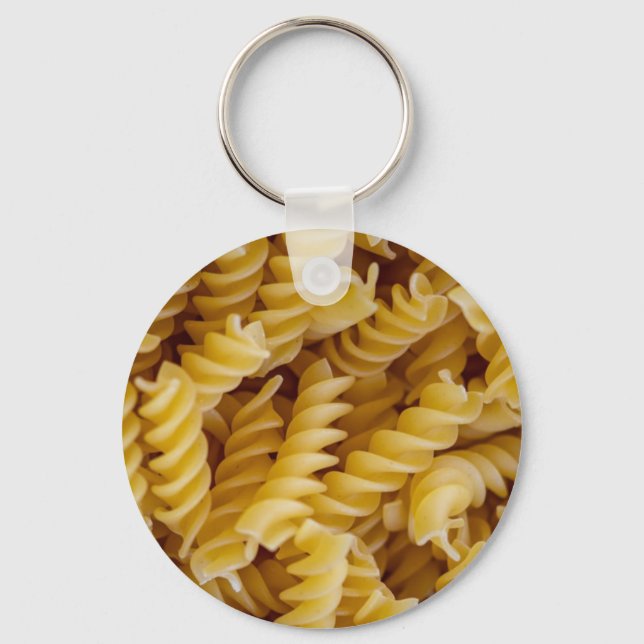 Pasta Fusilli Noodles Nyckelring (Framsida)