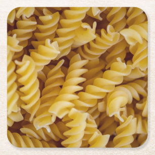 Pasta Fusilli Noodles Underlägg Papper Kvadrat