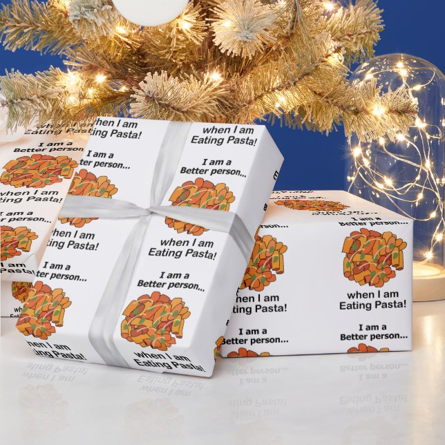 Pasta gör mig bättre rolig pastaanhängare  presentpapper (Helgdagar)