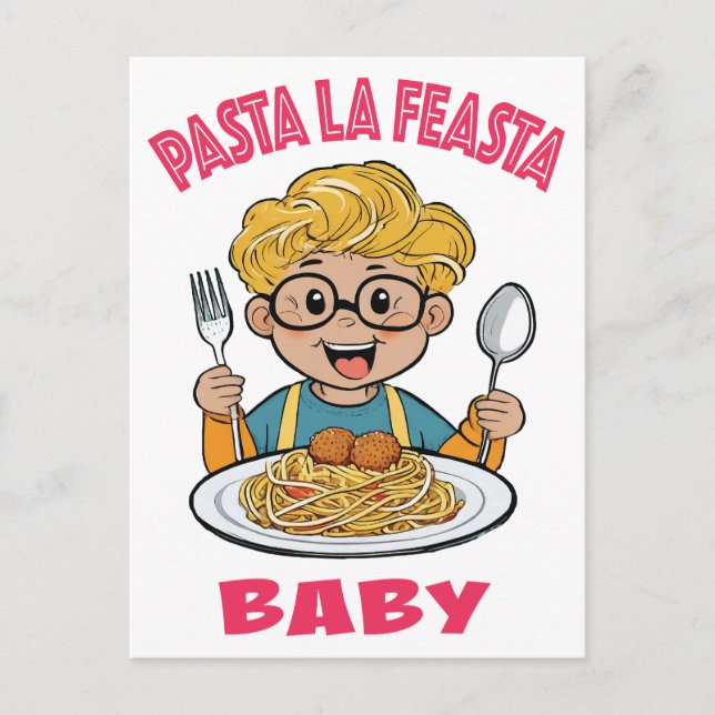 Pasta La Feasta Baby Vykort (Framsida)