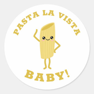 Pasta la vista runt klistermärke