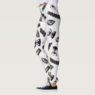 Pasta Mångfald Grå Mat Italien Älskare Matmatiker Leggings