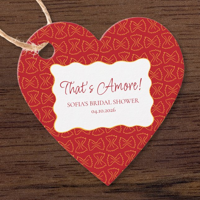 Pasta-mönster That's Amore italiensk bröllopsdusch Gåvor Etiketter (Skapare uppladdad)