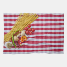 Pasta Mushroom Tomato Kitchen Towels Kökshandduk