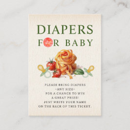 Pasta & Nappar Baby Shower Diaper Raffle Tilläggskort