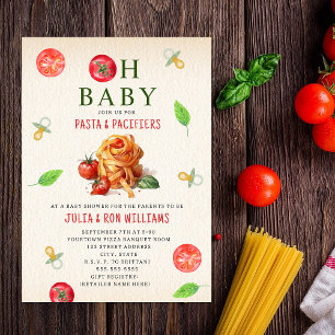 Pasta Nappar Oh Baby Tomato Baby Shower Inbjudningar
