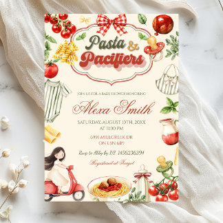 Pasta & Nappflaskor Baby Shower Inbjudan