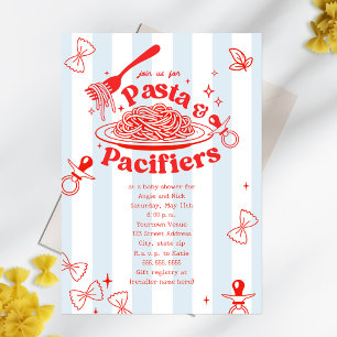 Pasta & Nappflaskor Doodle Neutrala Blivande Mamma Inbjudningar