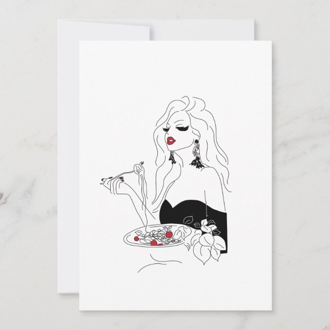 Pasta Night Inbjudningar (Framsida)