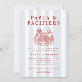 Pasta och nappflaska Baby Shower Inbjudan 
