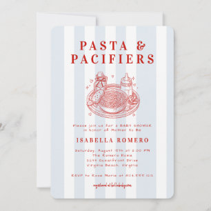 Pasta och nappflaska Baby Shower Inbjudan