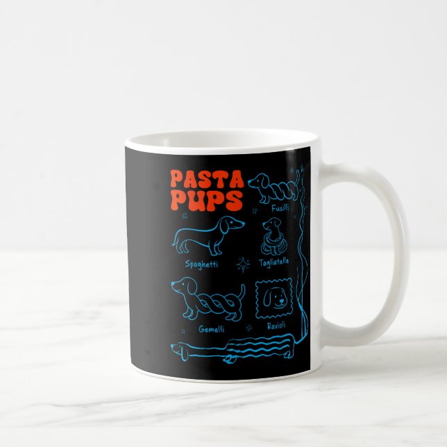 Pasta P Funny Dachshund Wiener Dog Pasta Foodie Do Kaffemugg (Höger)