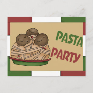 Pasta-partsinbjudan Inbjudan Vykort
