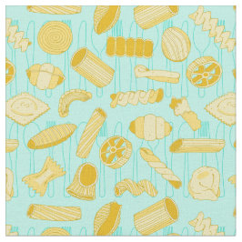 Pasta Patterned Blue och Beige Tyg