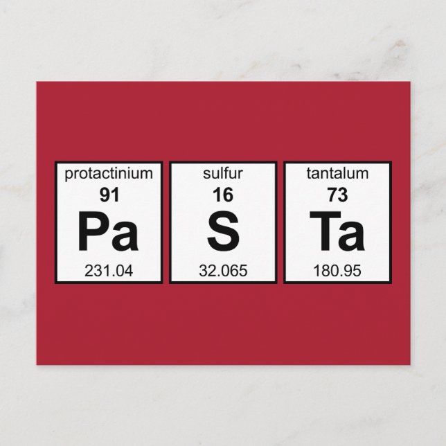 PaSTa Periodic Bord Vykort (Framsida)