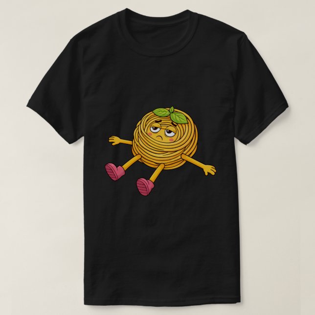 Pasta Polo Liggande Trött Och Utsugen T-Shirt (Design framsida)