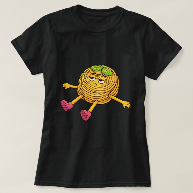 Pasta Polo Liggande Trött Och Utsugen T-Shirt (Design framsida)