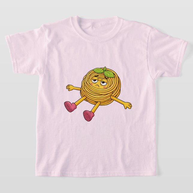 Pasta Polo Liggande Uttröttad och Utsugen T-Shirt (Laydown)