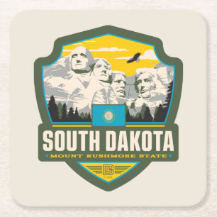 Påstå pride South Dakota Underlägg Papper Kvadrat