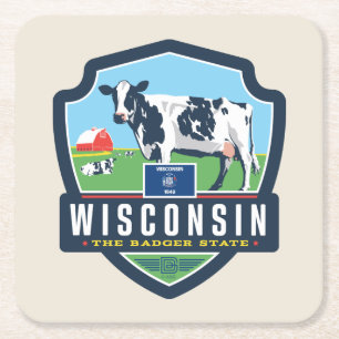 Påstå pride Wisconsin 2 Underlägg Papper Kvadrat