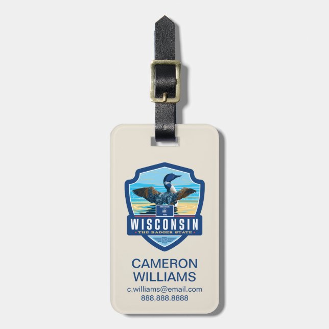 Påstå pride | Wisconsin Bagagebricka (Vertikal Framsida)