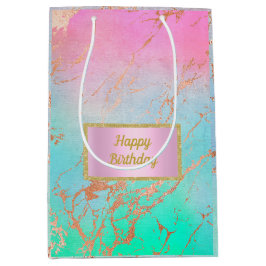 Pasta rosa blå marmor i presentsäcken som gynnar n