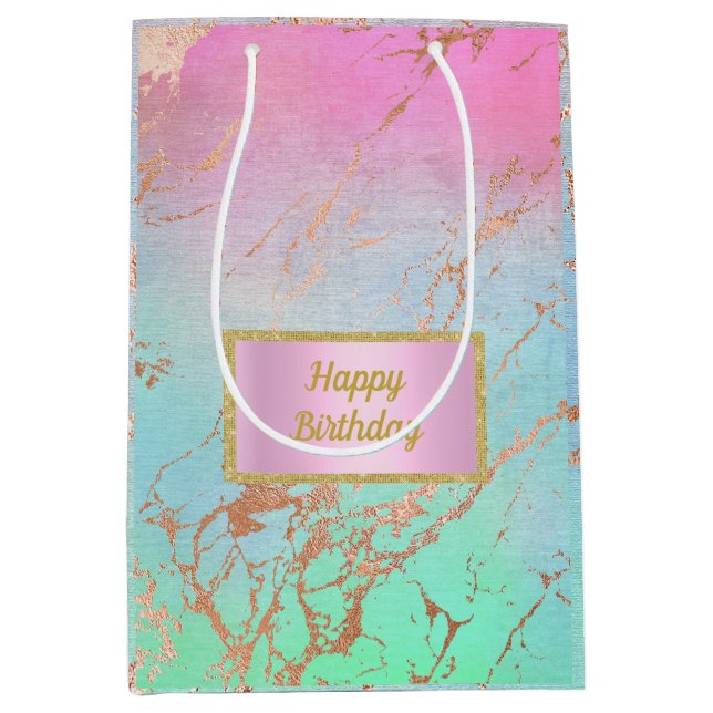 Pasta rosa blå marmor i presentsäcken som gynnar n (Framsidan)