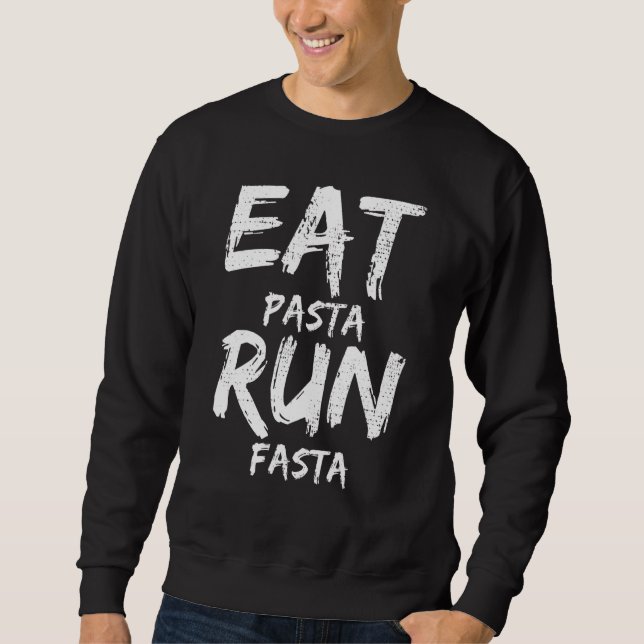 Pasta Running Vintage Lång Ärmad Tröja (Framsida)