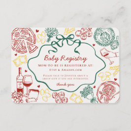 Pasta Special Delivery Italian Theme Baby Registry Tilläggskort