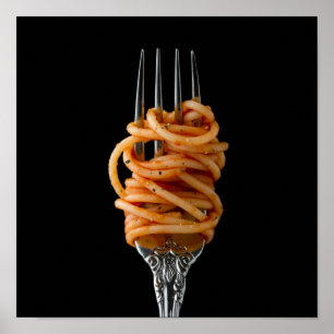 Pasta spun på en Fork, Food Spaghetti Poster