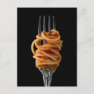 Pasta spun på en Fork, Food Spaghetti Vykort