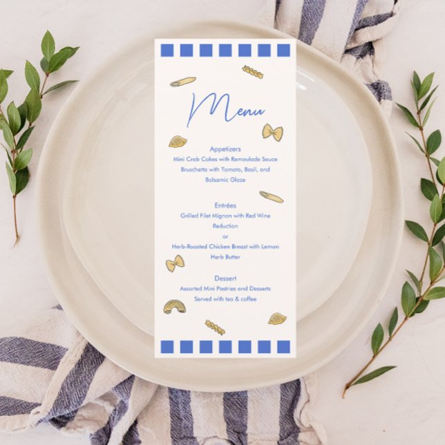 Pasta teckning Bröllop Menu Meny (Skapare uppladdad)