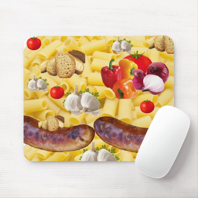 Pasta Tomato Bread Mouse Pad! Muspets Musmatta (Med mus)