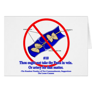 Pasta vid åder hälsningskort