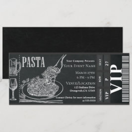 Pasta Vin Middag Krita VIP Middag Biljett Inbjudningar