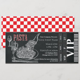 Pasta Vin Middag Krita VIP Middag Biljett Inbjudningar