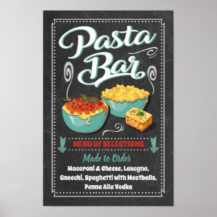 Pastabar festskylt poster