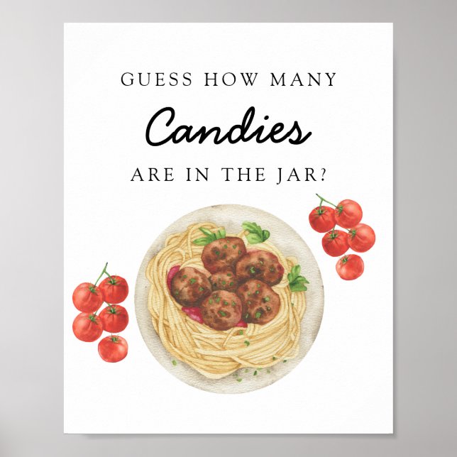 Pastabarnvakt Förmoda hur många godisar Poster (Framsidan)