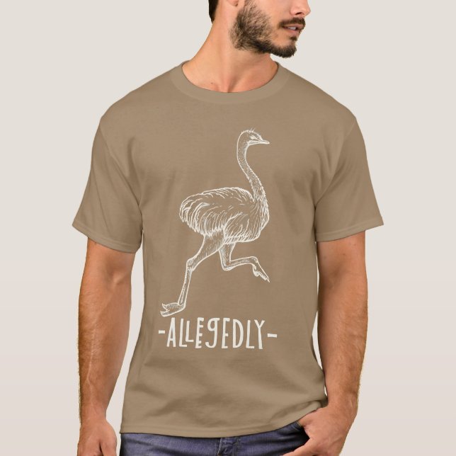 Påstådd Ostrich Flightless Ostrich Bird Älskare fö T Shirt (Framsida)
