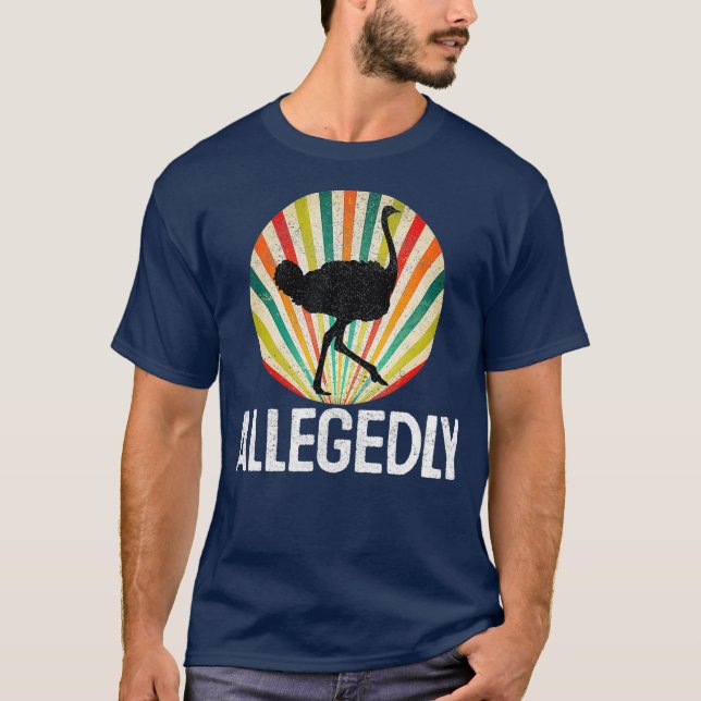 Påstådd Ostrich T Shirt Retro Bird Älskare Gift (Framsida)