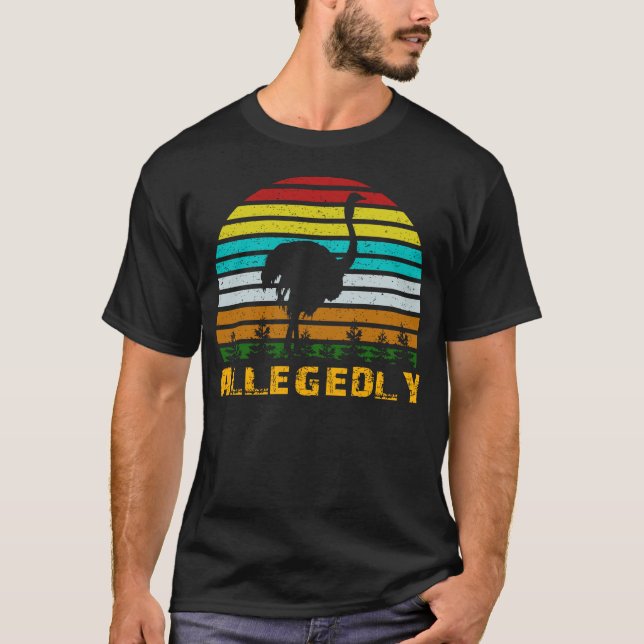 Påstådd Ostrich TShirt Retro Flightless Bird Lov T Shirt (Framsida)